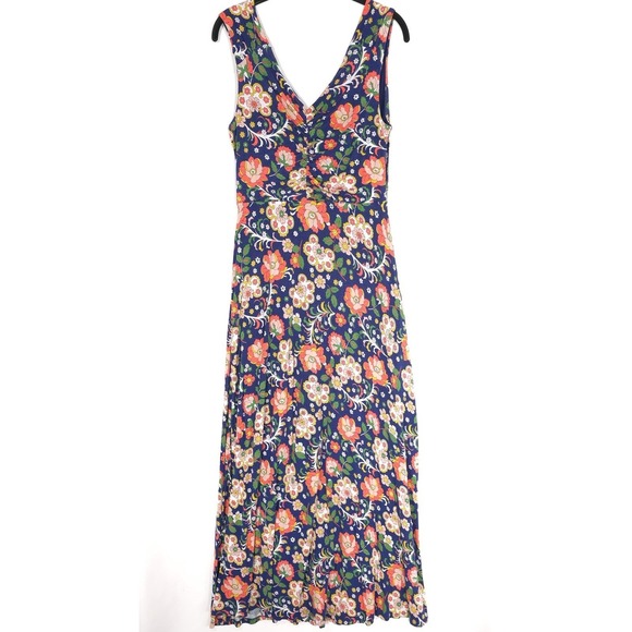 Boden Georgia US 10R Jersey Sleeveless Stretch V-Neck Floral Maxi Dress J0152 - Picture 7 of 11